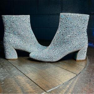 Betsey Johnson Glittering Silver Heeled Boots